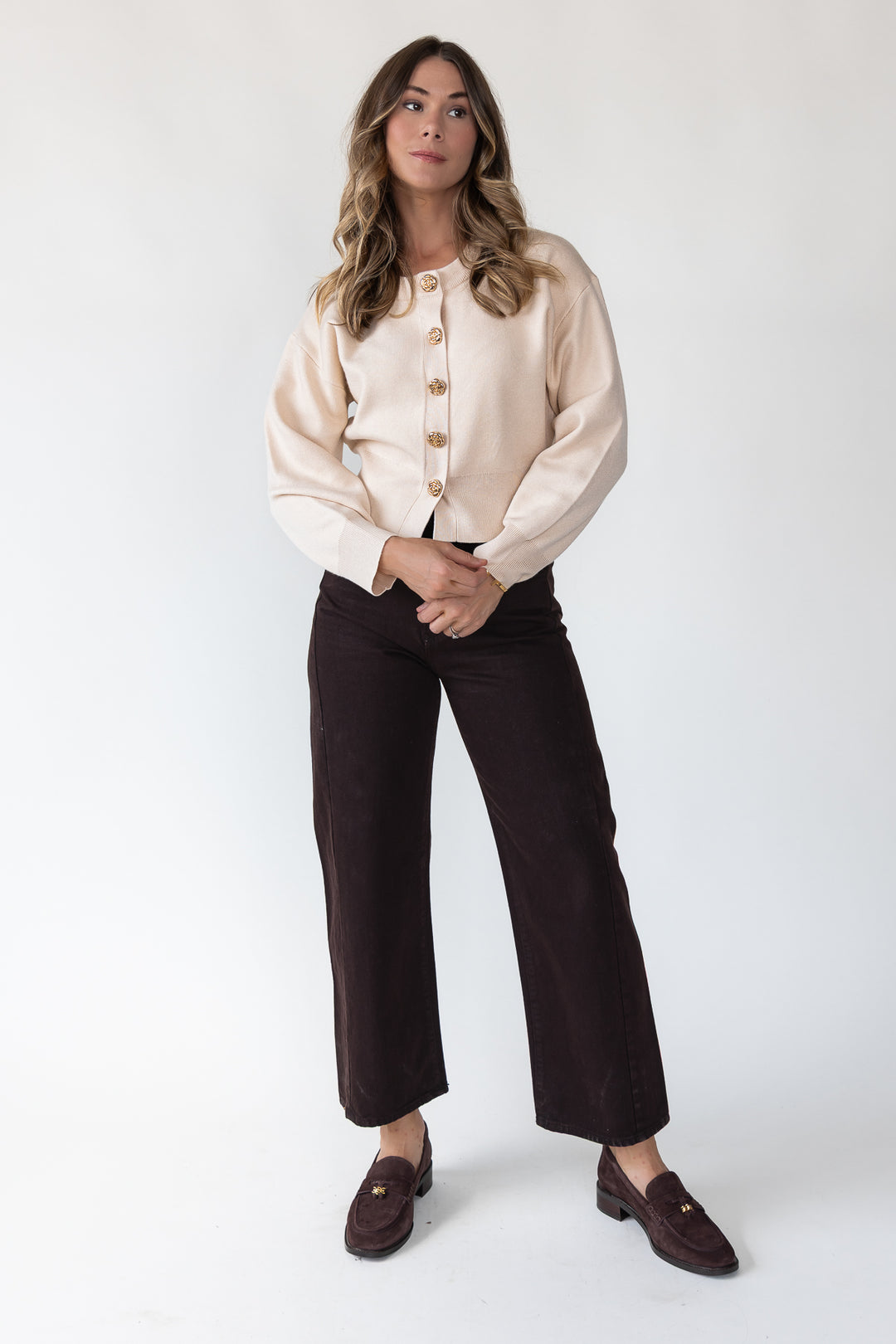 Nicolete Dark Brown Barrel Jean Twist