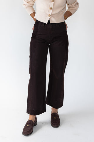 Nicolete Dark Brown Barrel Jean Twist