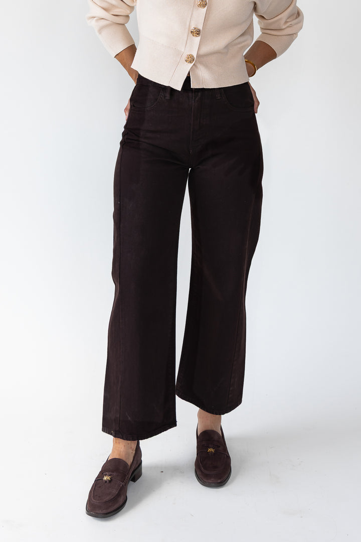 Nicolete Dark Brown Barrel Jean Twist