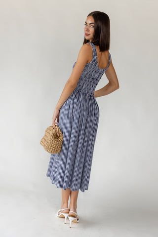 Provence Gingham Midi Dress
