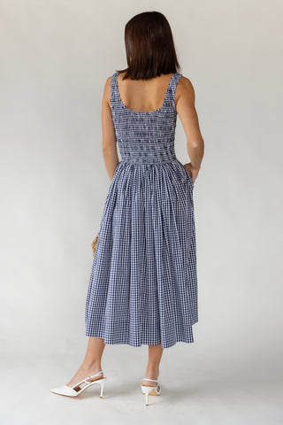 Provence Gingham Midi Dress