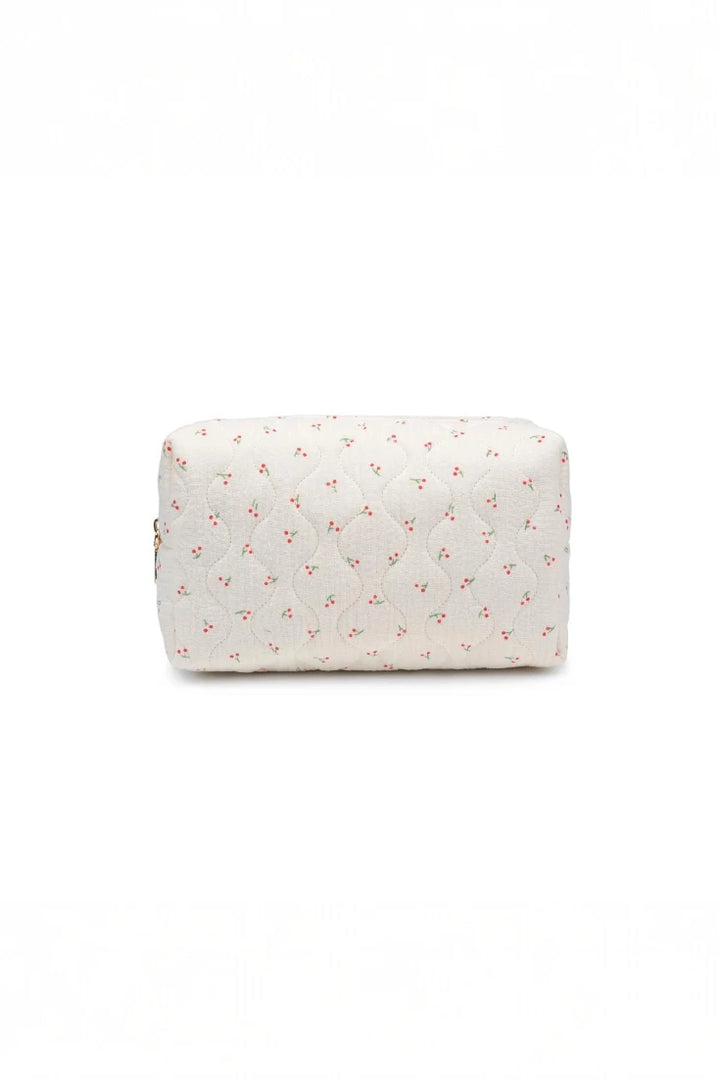 Quilted Keeper Cosmetic Pouch - Cherry