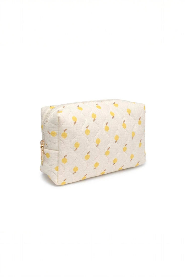 Quilted Keeper Cosmetic Pouch - Lemon