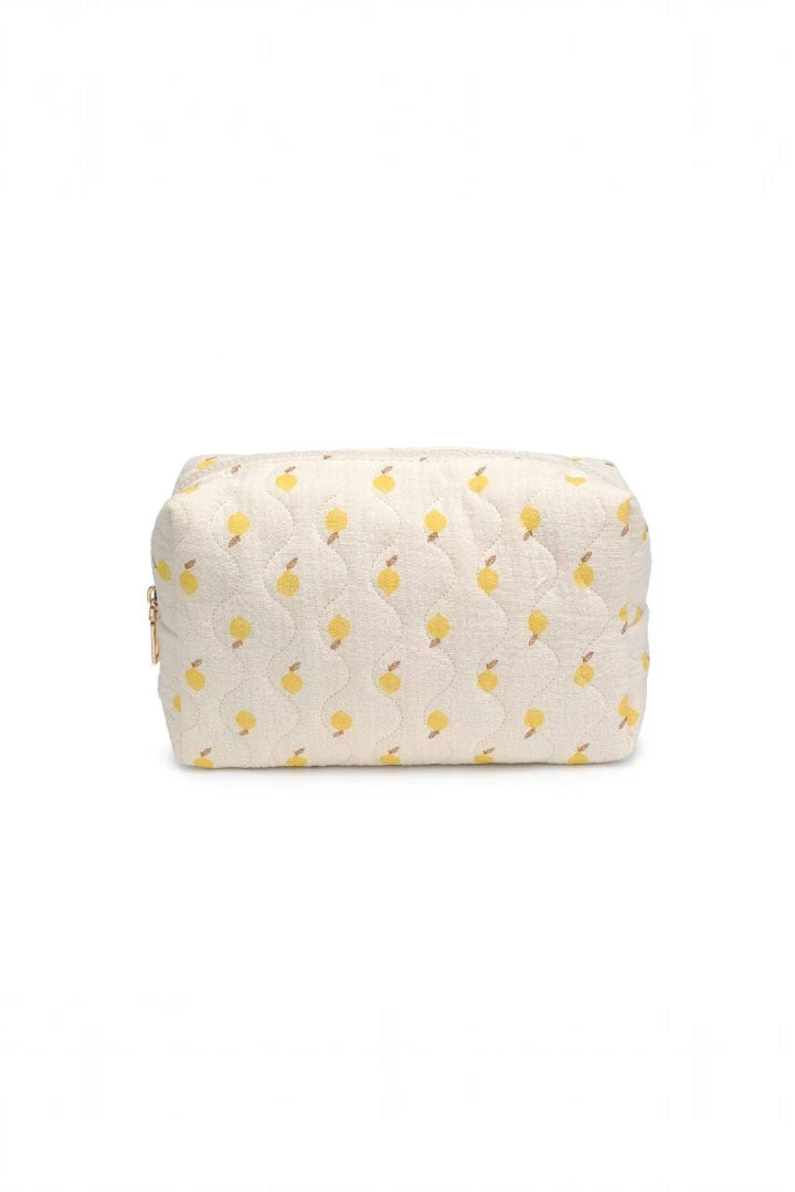 Quilted Keeper Cosmetic Pouch - Lemon