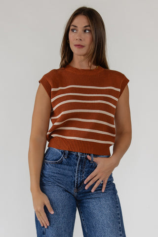 Reese Caramel Stripe Sweater