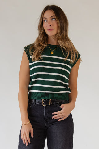 Reese Green Stripe Sweater