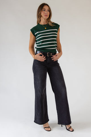 Reese Green Stripe Sweater