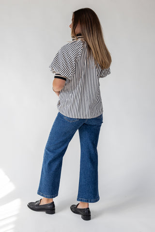 Rowan Black Stripe Half-Zip Top