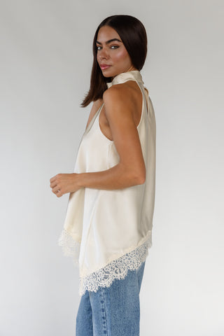 Colette Lace Halter Top - Ecru