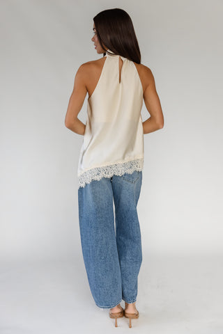 Colette Lace Halter Top - Ecru