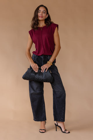 Cosette Barrel Jean - Washed Black