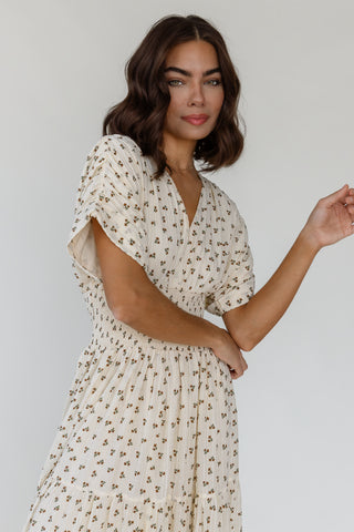Daria Floral Maxi Dress - Cream