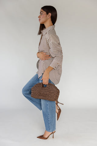 Delphine Stripe Top - Brown