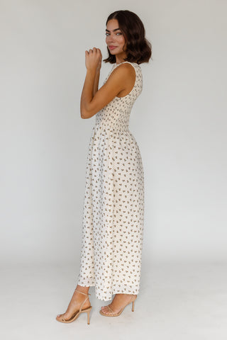 Fable Floral Midi Dress - Cream