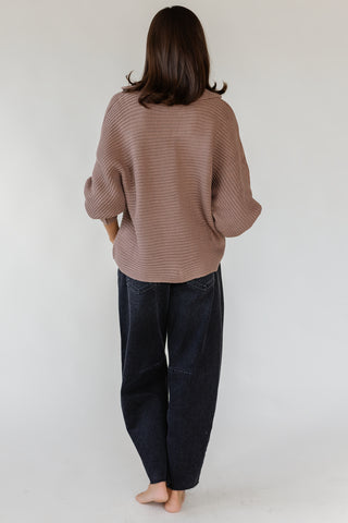 Greyson Half Zip Sweater - Mocha
