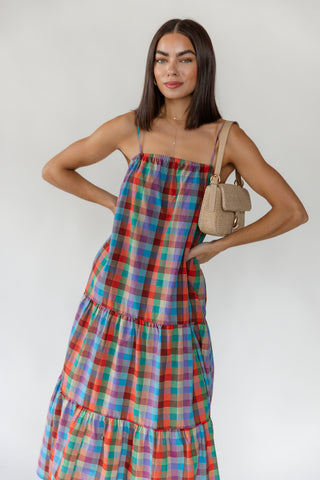 Savannah Plaid Maxi Dress