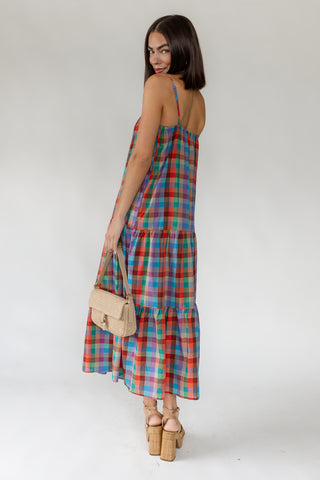 Savannah Plaid Maxi Dress
