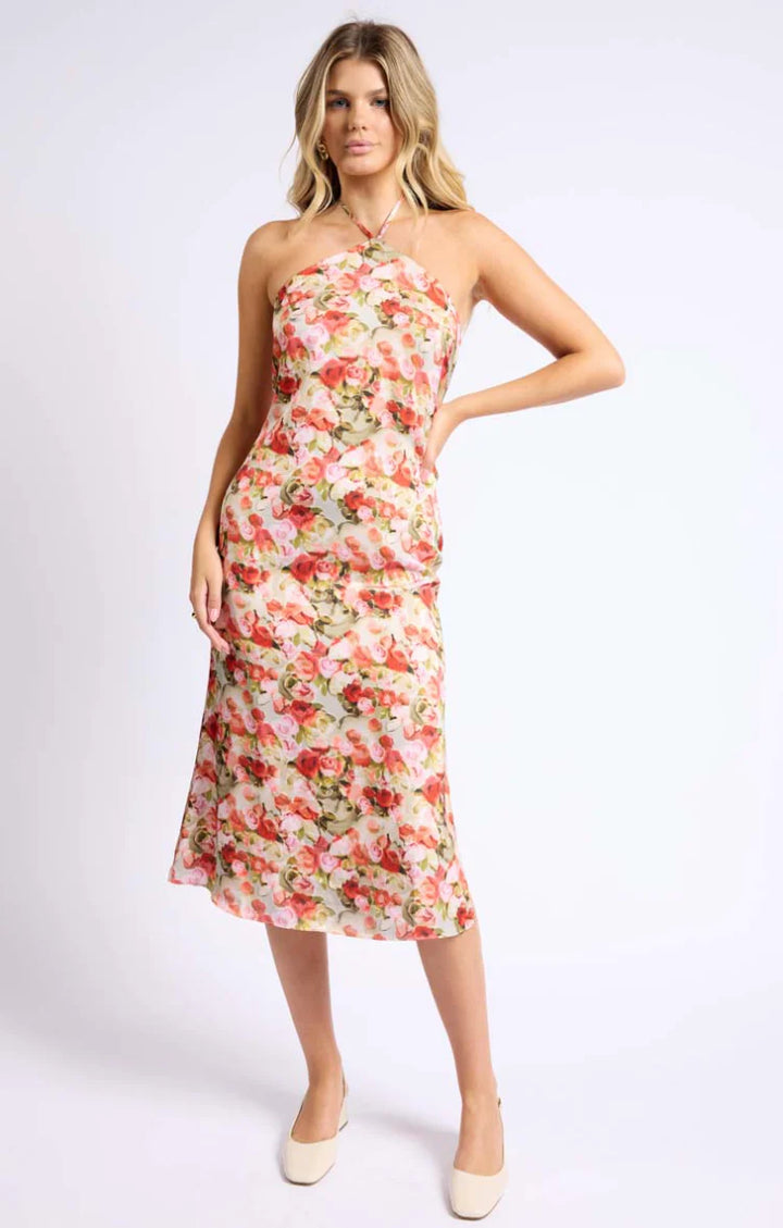 Aniston Floral Halter Midi Dress - Final Sale