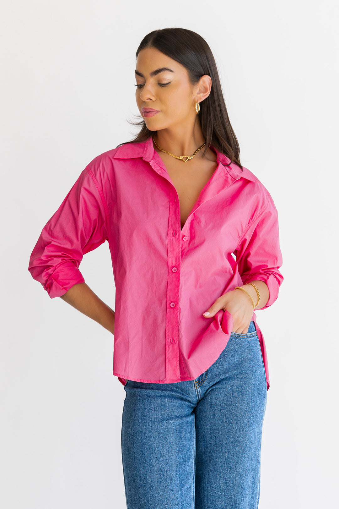 Selenia Pink Poplin Shirt
