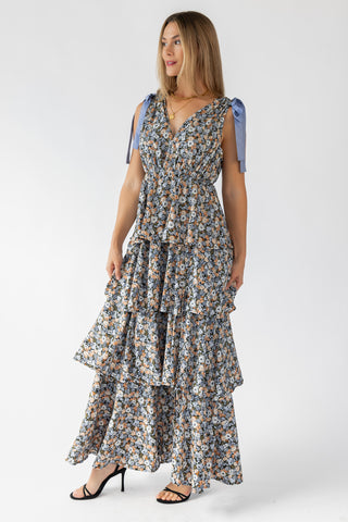 Shaina Black Floral Maxi Dress - Final Sale