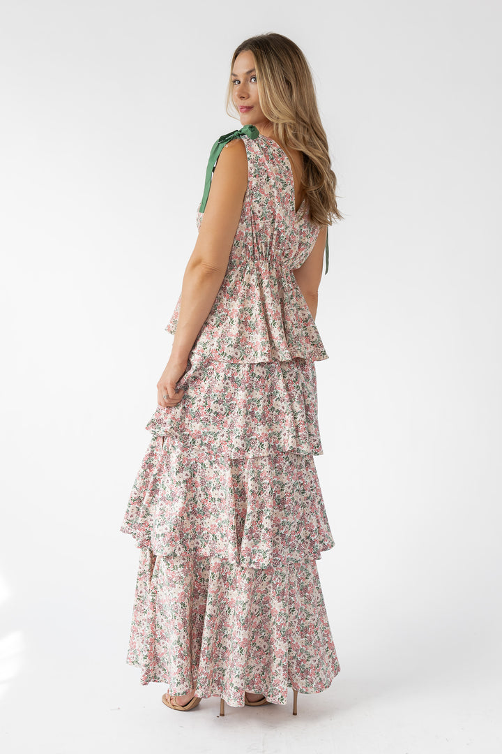 Shaina Slate Floral Maxi Dress - Final Sale