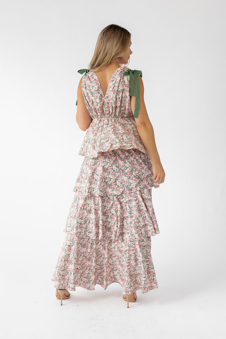 Shaina Slate Floral Maxi Dress - Final Sale