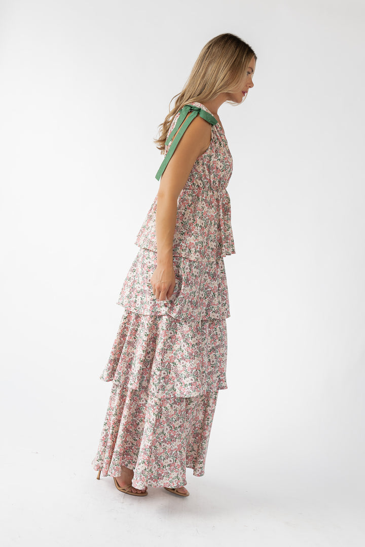 Shaina Slate Floral Maxi Dress - Final Sale
