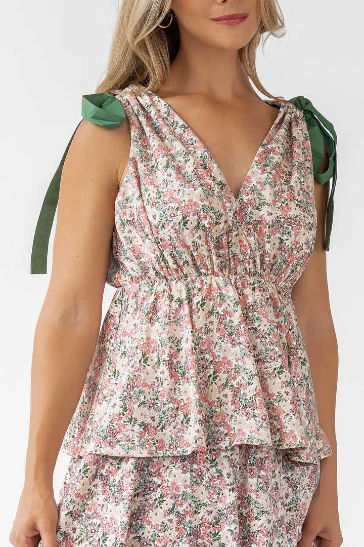 Shaina Slate Floral Maxi Dress - Final Sale