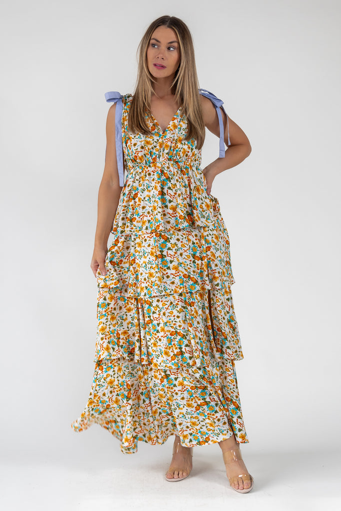 【激安アウトレット!】 Cream Shaina Floral JO+CO - Dress Maxi トップス