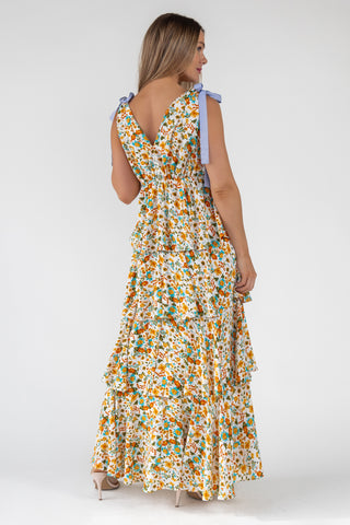 Shaina Yellow Floral Maxi Dress - Final Sale