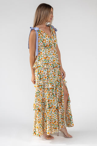 Shaina Yellow Floral Maxi Dress - Final Sale