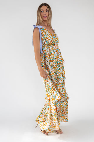Shaina Yellow Floral Maxi Dress - Final Sale
