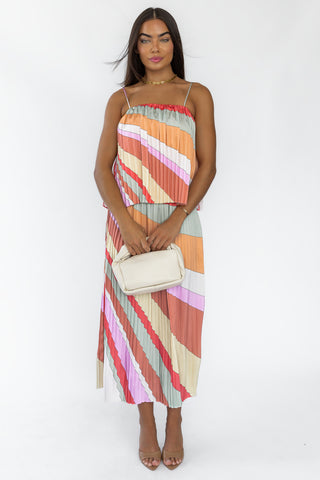 Kandy Stripe Pleated Cami