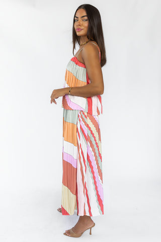 Kandy Stripe Pleated Cami