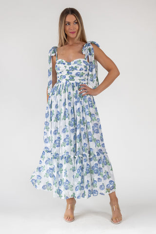 Sweet Serenade Blue Floral Maxi Dress - Final Sale