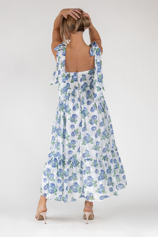 Sweet Serenade Blue Floral Maxi Dress - Final Sale