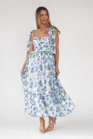 Sweet Serenade Blue Floral Maxi Dress - Final Sale