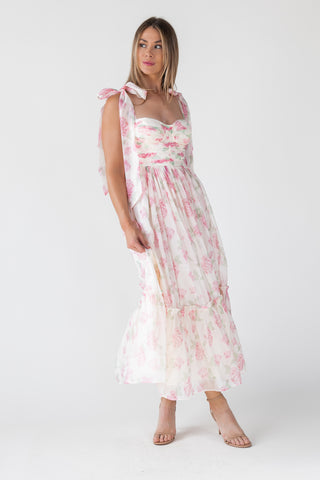 Sweet Serenade Blush Floral Maxi Dress - Final Sale