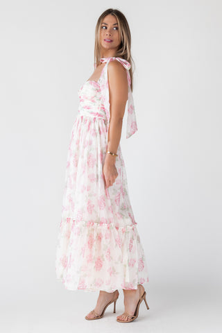 Sweet Serenade Blush Floral Maxi Dress - Final Sale
