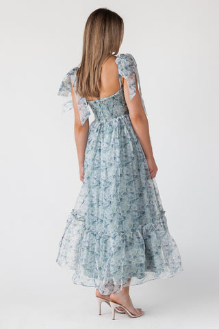 Sweet Serenade Green Floral Corset Dress - Final Sale