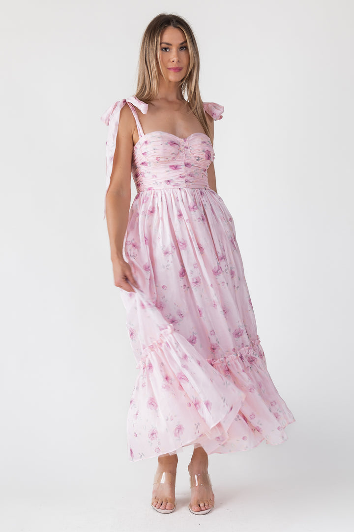 Sweet Serenade Rose Pink Corset Dress - Final Sale