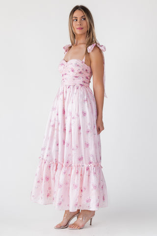 Sweet Serenade Rose Pink Corset Dress - Final Sale