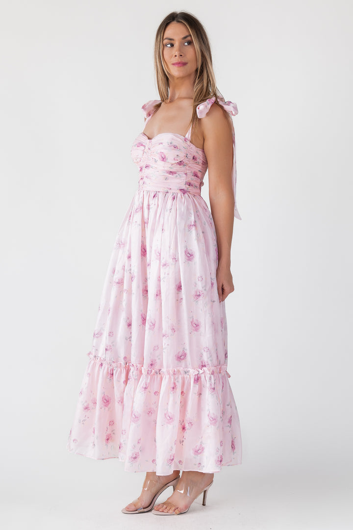 Sweet Serenade Rose Pink Corset Dress - Final Sale