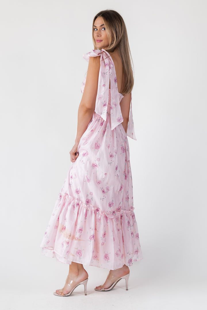Sweet Serenade Rose Pink Corset Dress - Final Sale