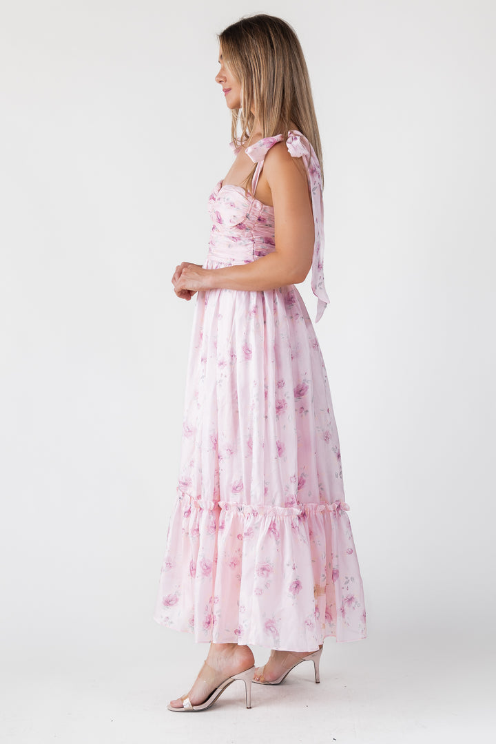 Sweet Serenade Rose Pink Corset Dress - Final Sale