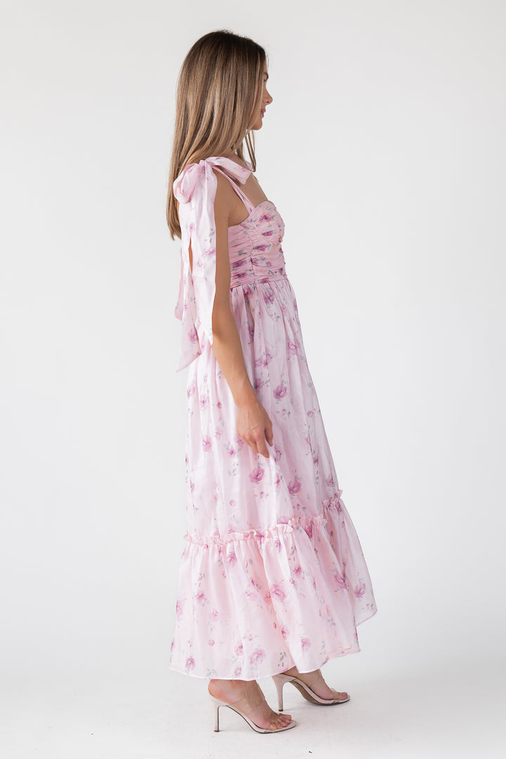 Sweet Serenade Rose Pink Corset Dress - Final Sale