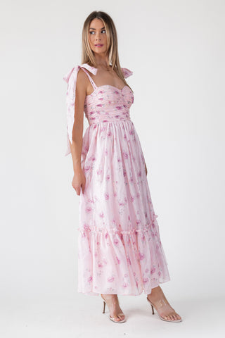 Sweet Serenade Rose Pink Corset Dress - Final Sale