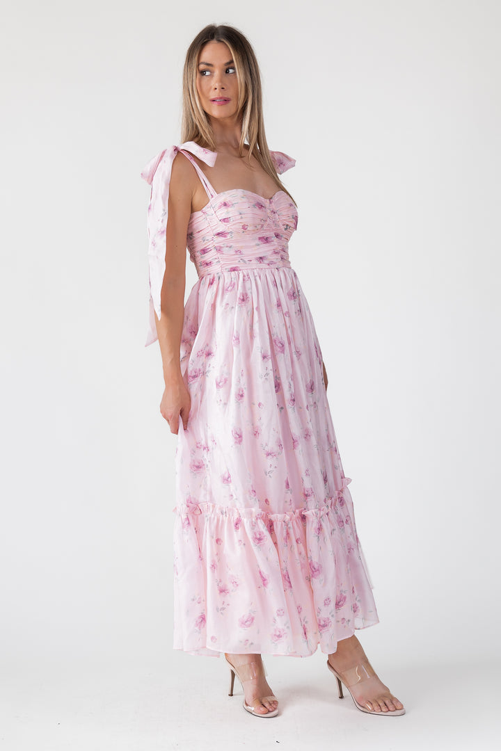 Sweet Serenade Rose Pink Corset Dress - Final Sale