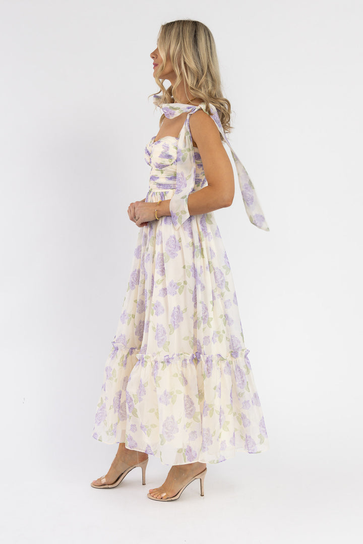 Sweet Serenade Lavender Floral Maxi Dress
