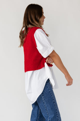 Tessa Sweater Vest - Red